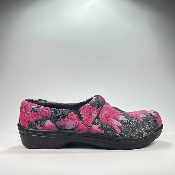 Klogs Mission Black Pink Slip On Floral Print Comfort Clogs Women’s Size 10M - Picture 1 of 11